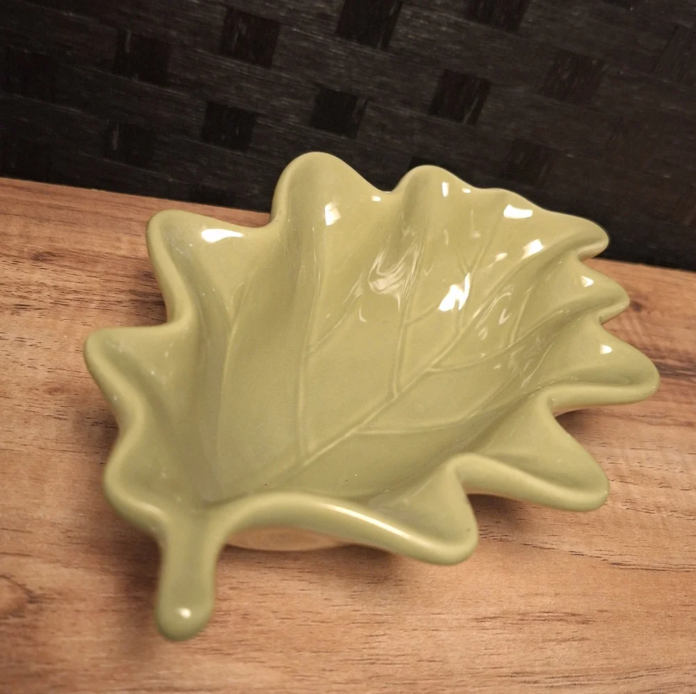 Leaf Dish Small Ceramic Bowl Olive Sage Green Home Decor Essentials